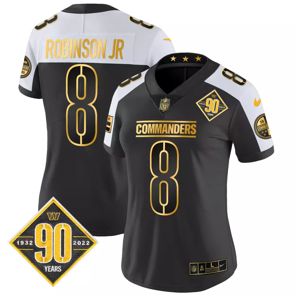 Brian Robinson 8 Commanders Jersey Black 90th Anniversary 90 Years 1932-2022 2022