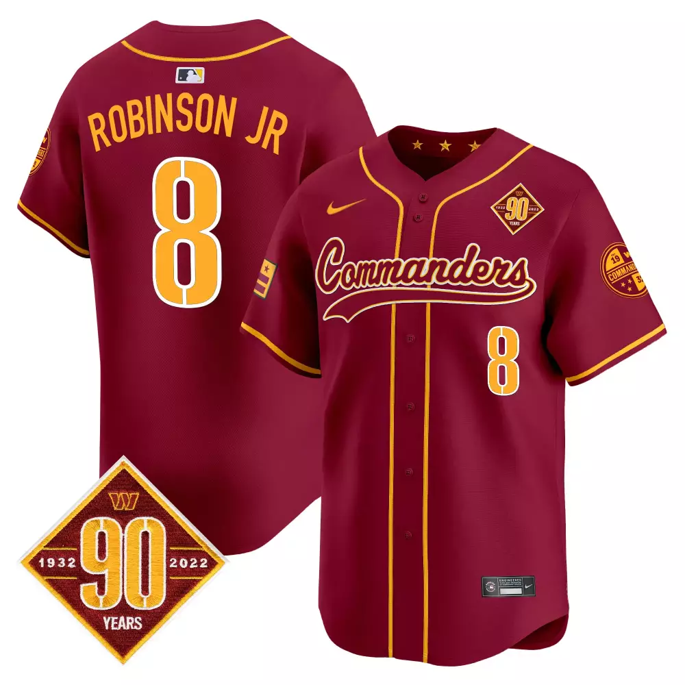 Brian Robinson 8 Commanders Jersey Maroon 90th Anniversary 1932-2022 90 Years Men