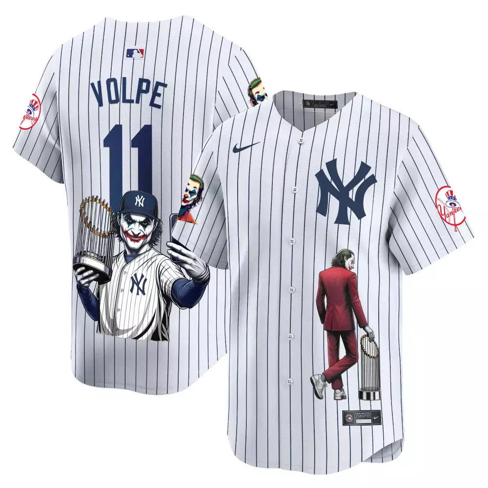 Anthony Volpe 11 New York Yankees Jersey White Joker Men Navy Blue Gray Vapor Premier