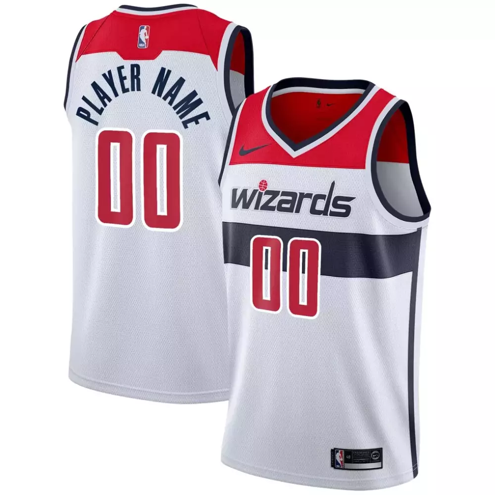 Wizards Jersey White Red Navy Swingman Custom