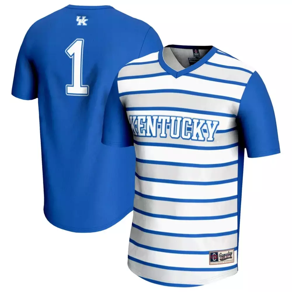 Kentucky 1 Jersey Blue Gameday Greats Striped Split White Grey Unisex Fashion