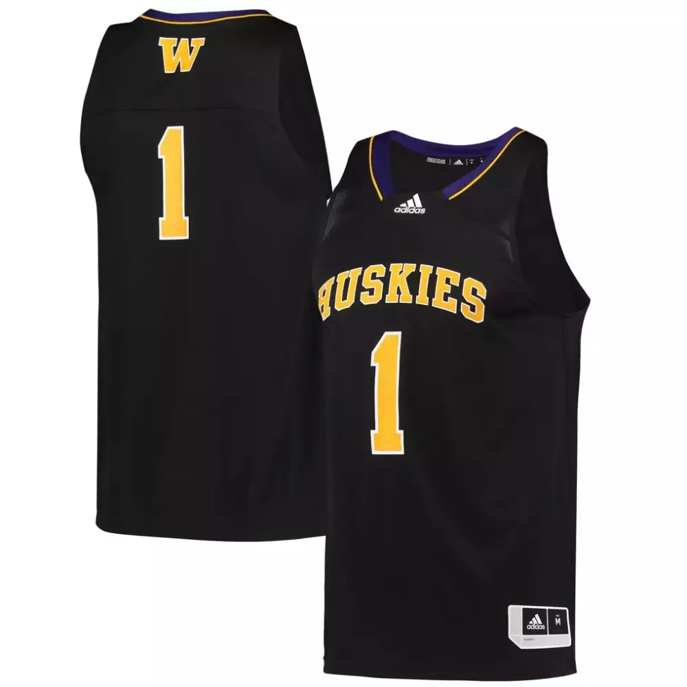 Uconn Huskies 1 Jersey Black Washington Men Gold Purple