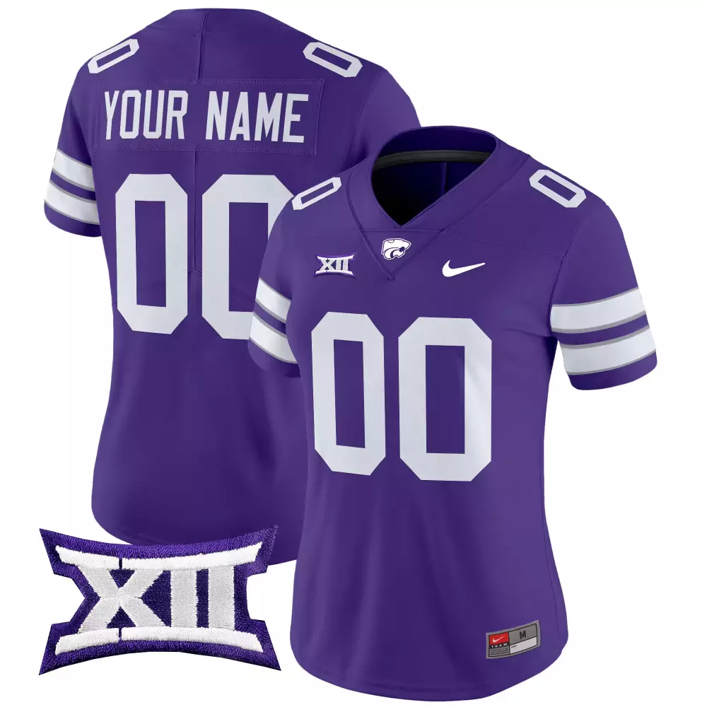 Custom Kansas State Wildcats Jersey Purple Big Women White Gray Vapor Embroidered