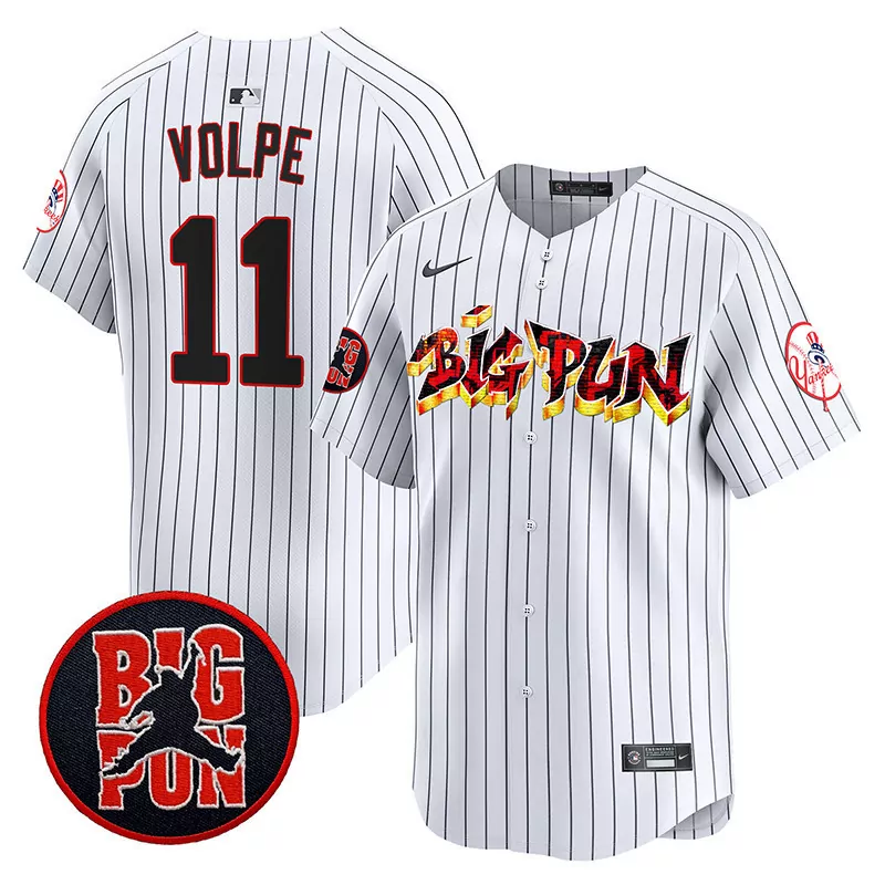 Anthony Volpe 11 New York Yankees Jersey White Big Pun Men Black Red Vapor Premier