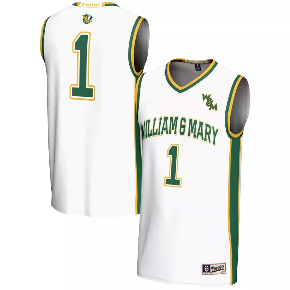 William & Mary 1 Jersey White Men Green Yellow Gameday