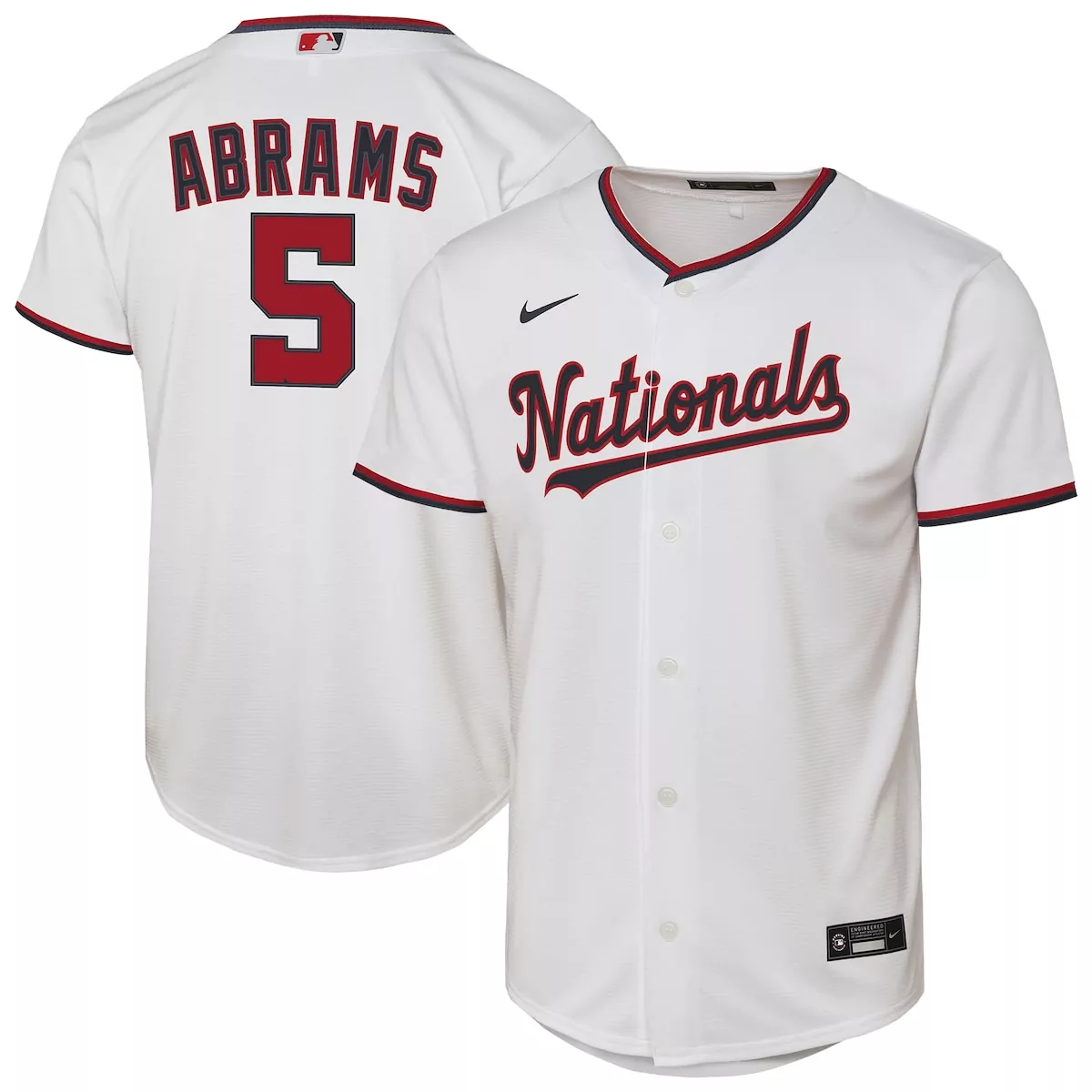 Cj Abrams 5 Nationals Jersey White Men Red Navy Home