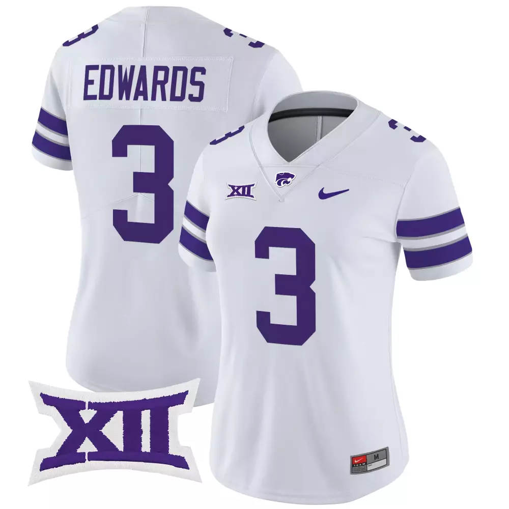 Edwards State 3 Jersey White Kansas Wildcats Big Women Purple Gray Vapor Limited