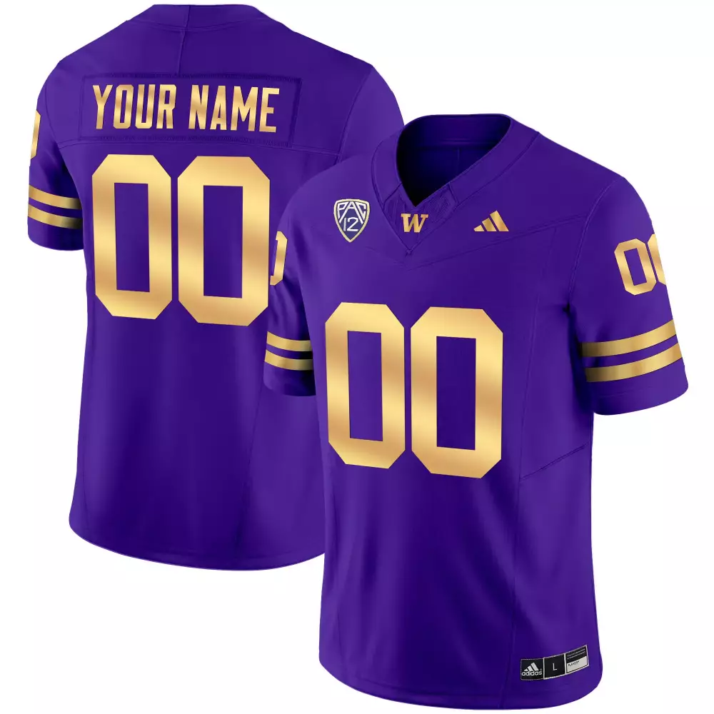 Custom Washington Huskies Jersey Purple Gold All Stitched Vapor