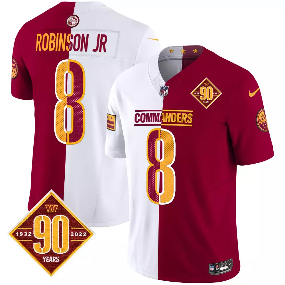 Robinson Jr. 8 Commanders Jersey Maroon 90th Anniversary 90 Years 1932-2022 2022