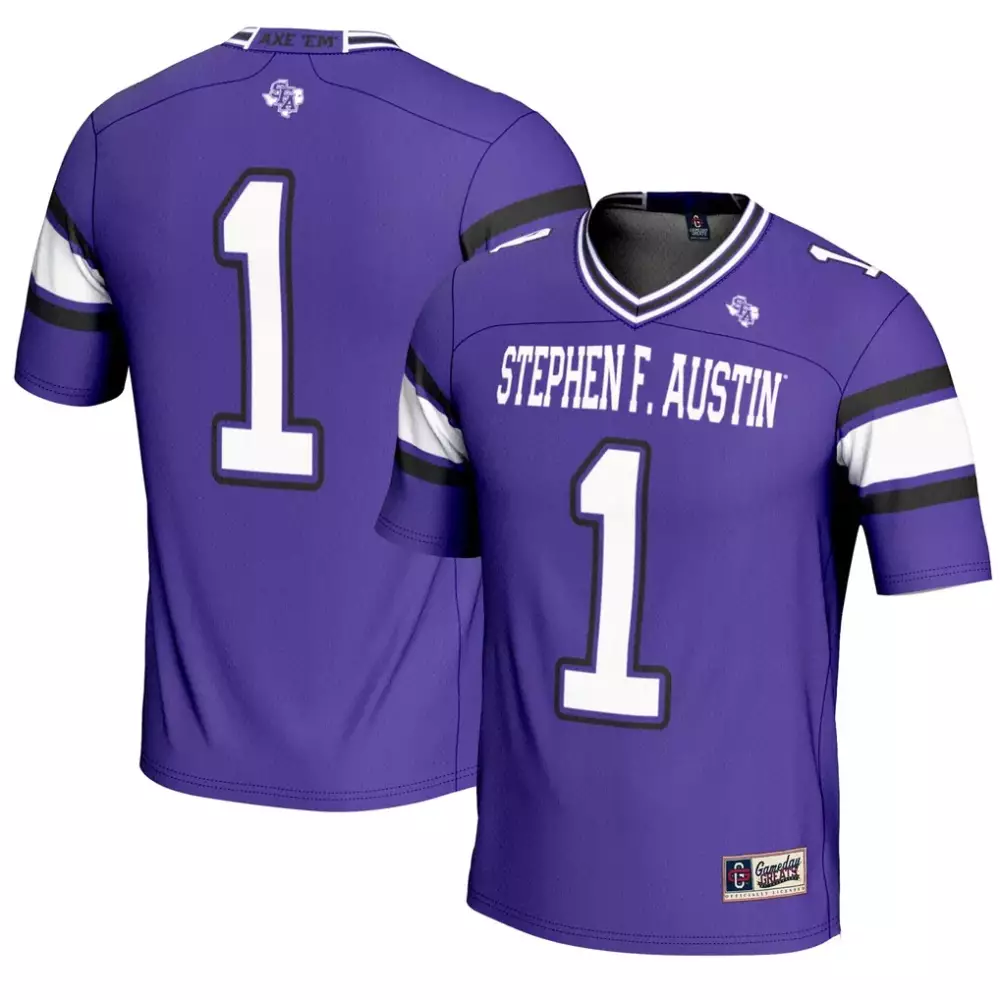 Stephen F. Austin 1 Jersey Purple Men White Black Gameday