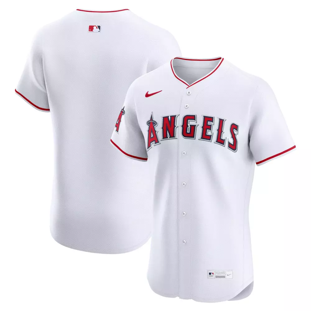 Custom Los Angeles Angels Jersey White Button-up Red Grey Alternate Elite
