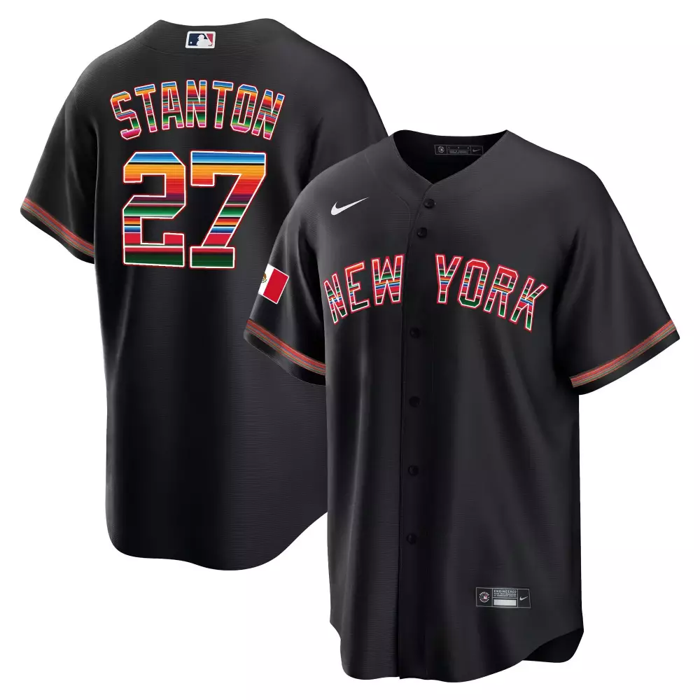 Giancarlo Stanton 27 Jersey Black City Connect New York Yankees Mexico Flag Men Custom Design