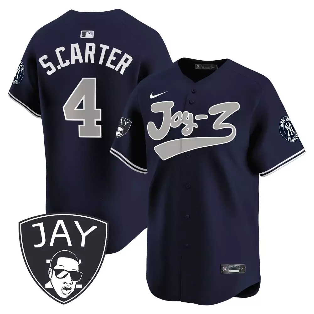 S. Carter 4 New York Yankees Jersey Navy Jay-z Men Gray White Alternate Vapor Premier