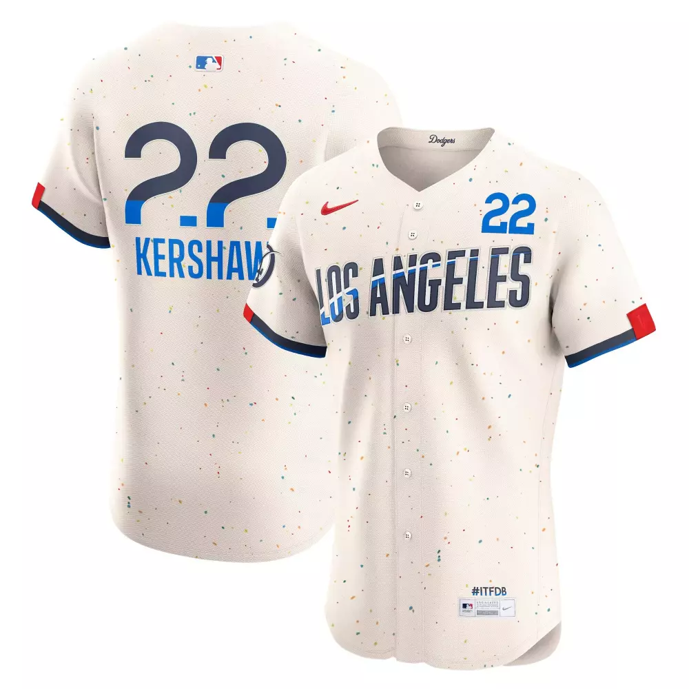 Clayton Kershaw 22 Jersey Cream Itfdb Los Angeles Dodgers Men Blue Red Yellow Green