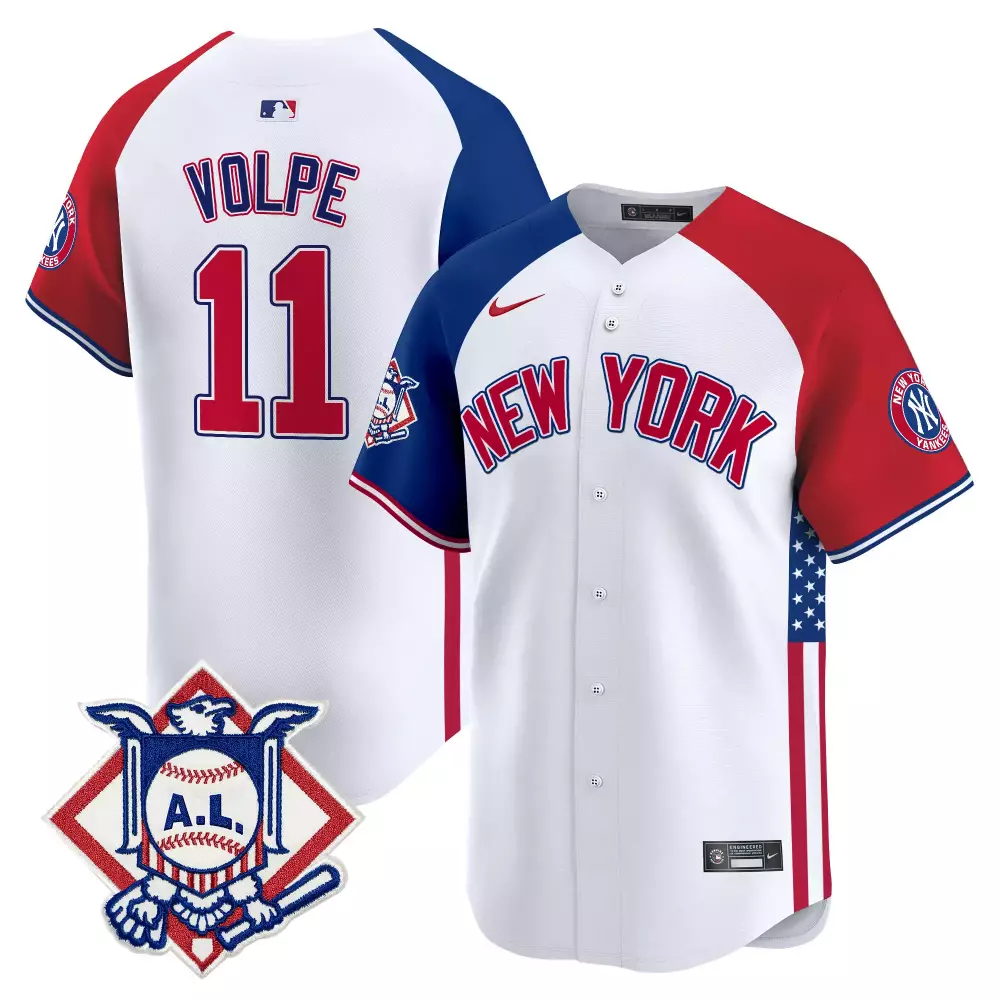 Anthony Volpe 11 New York Yankees Jersey White American League Men Alternate Split Design