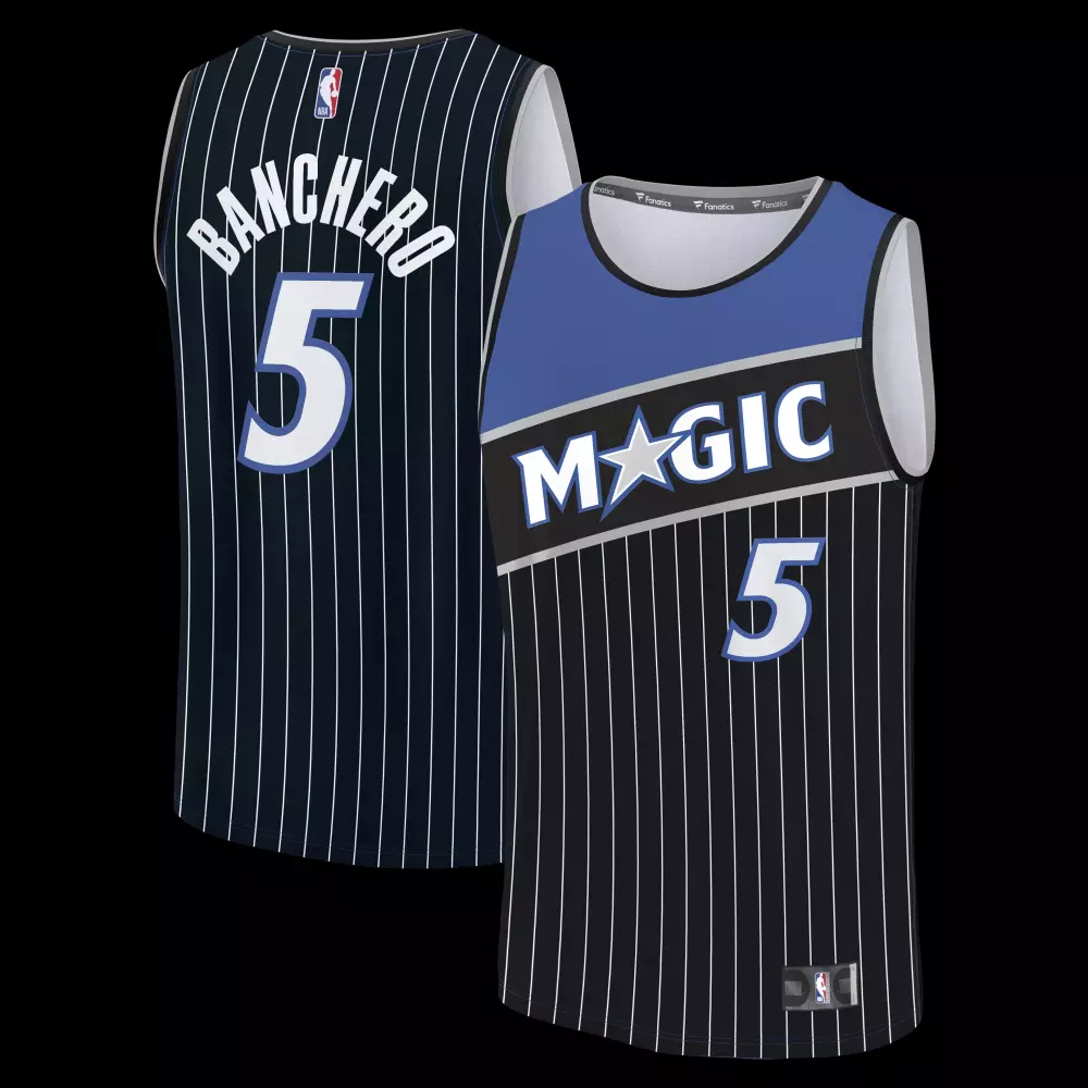 Paolo Banchero 5 Magic Jersey Black Men White Blue