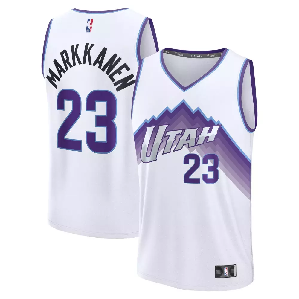 Lauri Markkanen 23 Utah Jazz Jersey White Men Alternate Purple Grey Replica