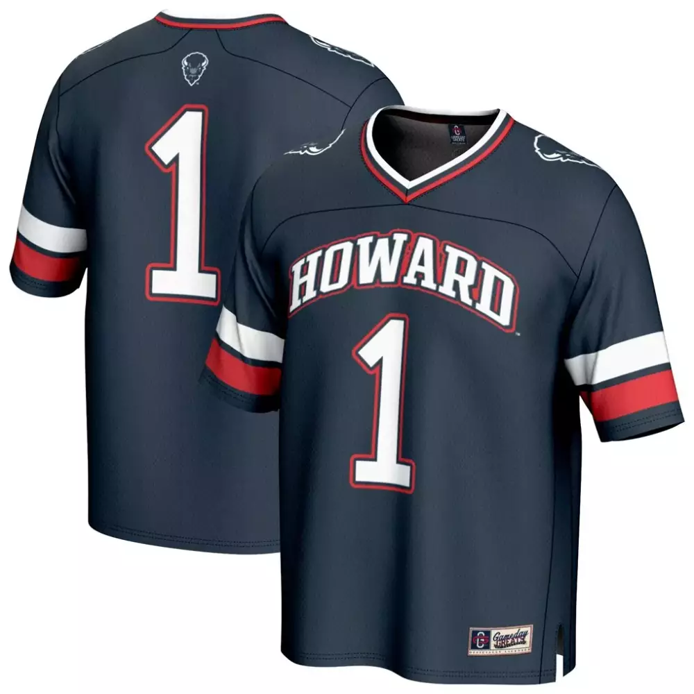 Howard 1 University Jersey Navy Men White Red Gameday Fashion