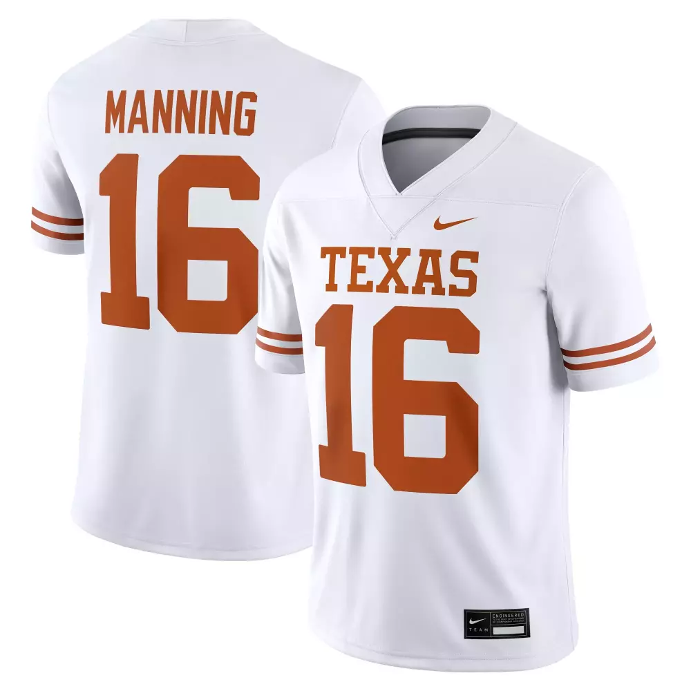 Arch Manning 16 Texas Jersey White Men Orange Game