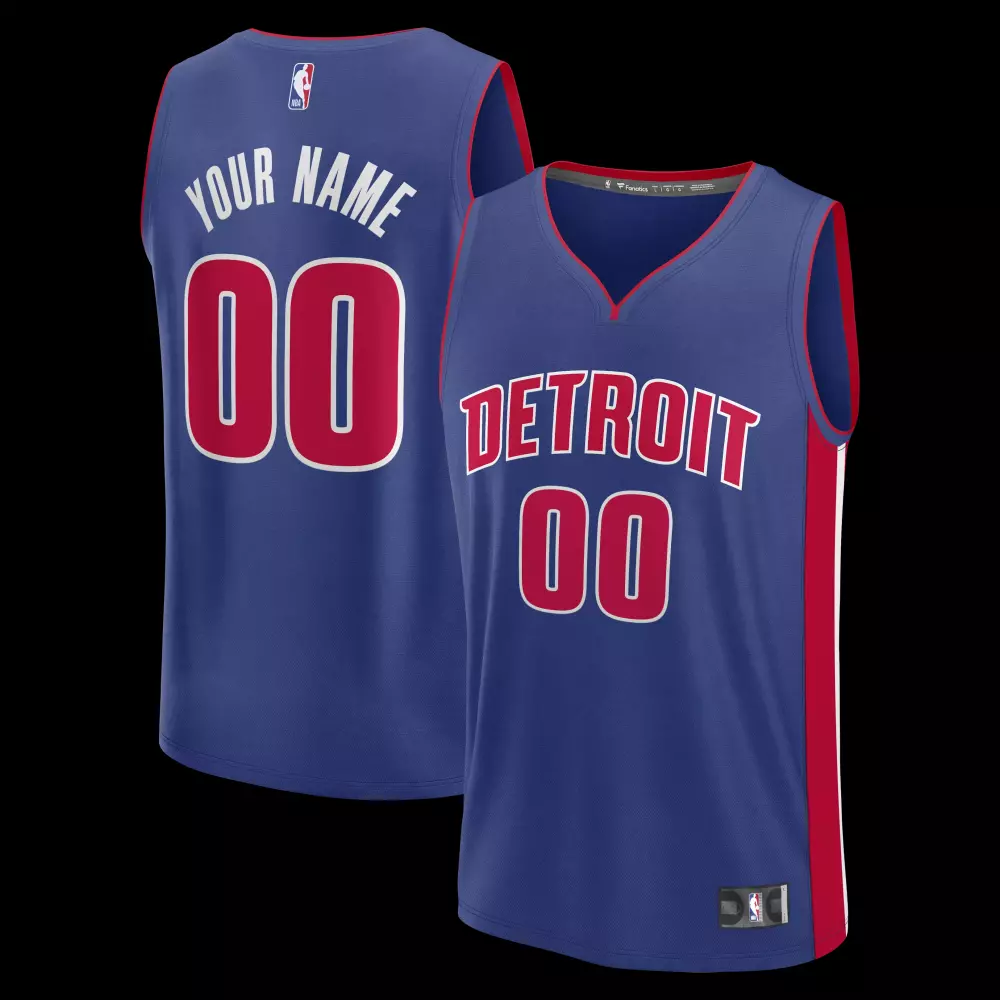 Custom Detroit Pistons Jersey Royal Blue Men Red White Icon