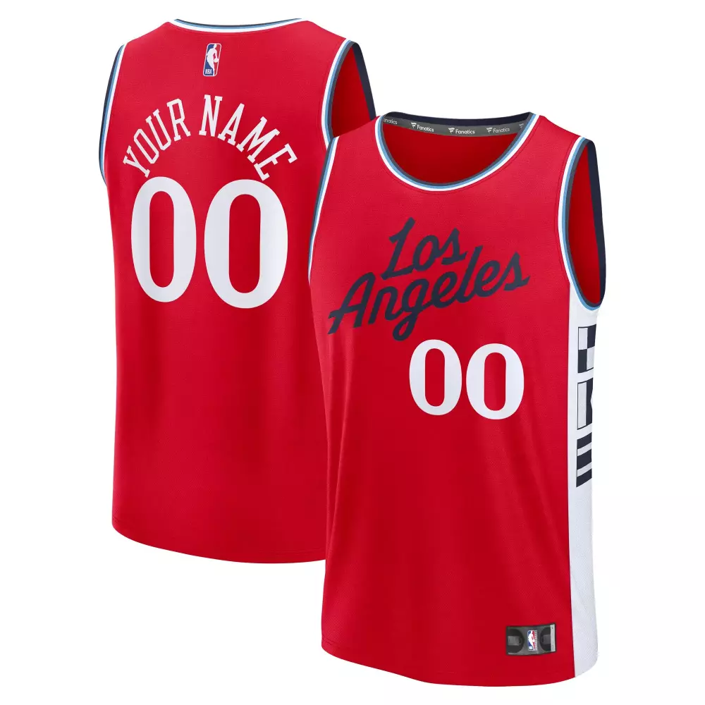 Custom Los Angeles Jersey Red Men Navy White Blue
