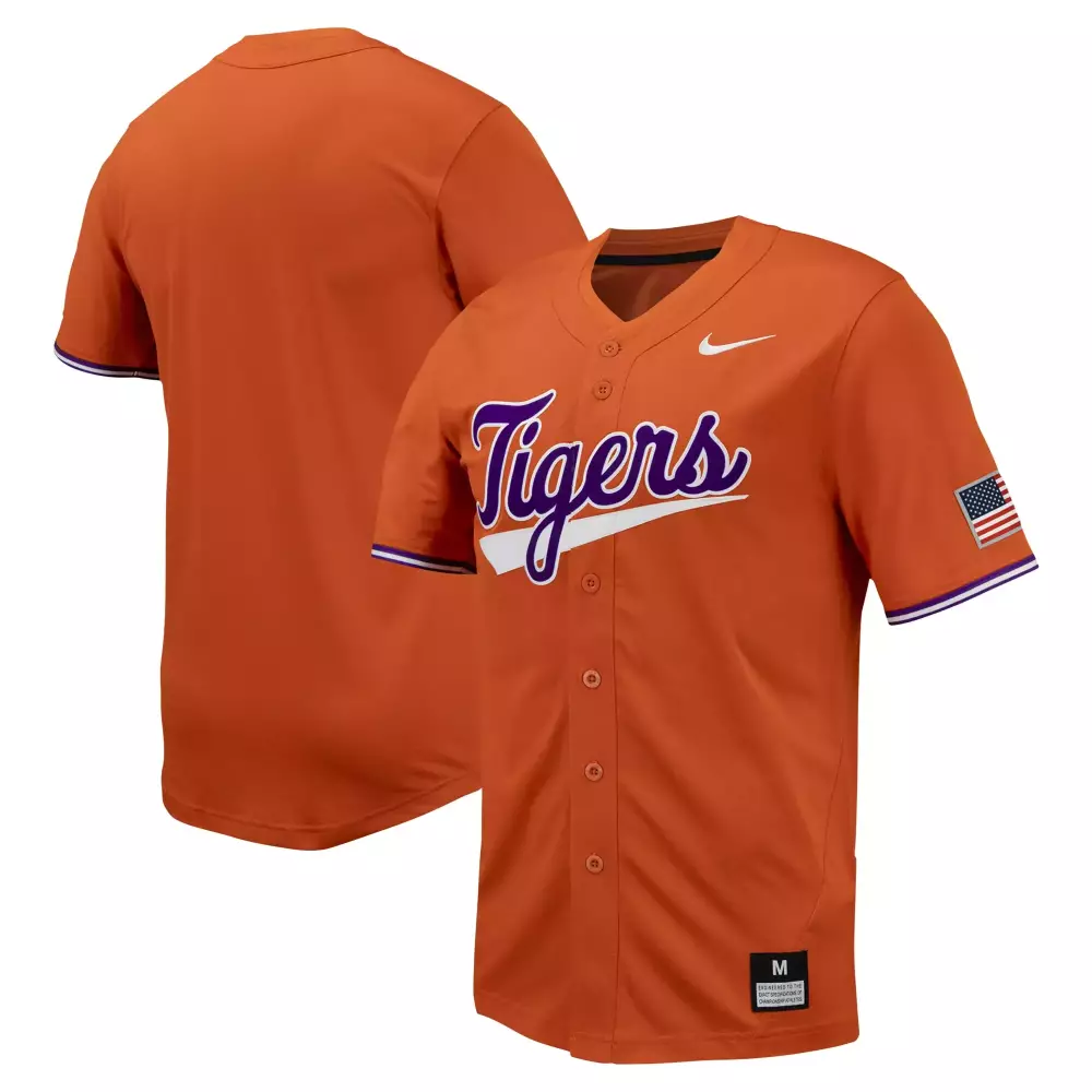 American Flag Clemson Tigers Jersey Orange USA Men Purple White All Stitched Vapor