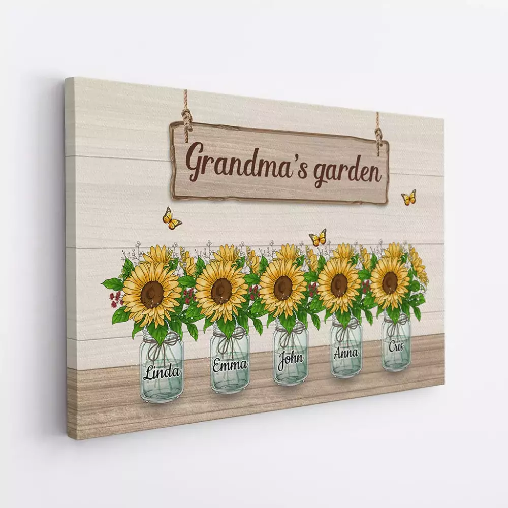 Grandma Garden Jersey Yellow Floral Green Brown