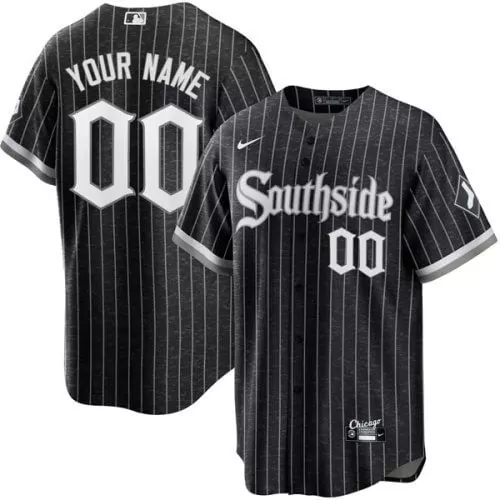 Custom Chicago White Sox Jersey Black Grey All Stitched Vapor