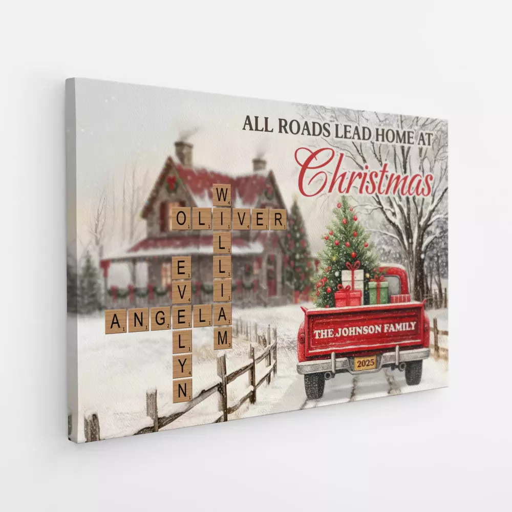 Oliver Johnson Family Jersey Red Christmas Truck White Green Brown All Home