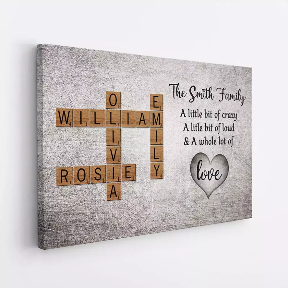 Personalised Smith Family Jersey Gray Canvas Print