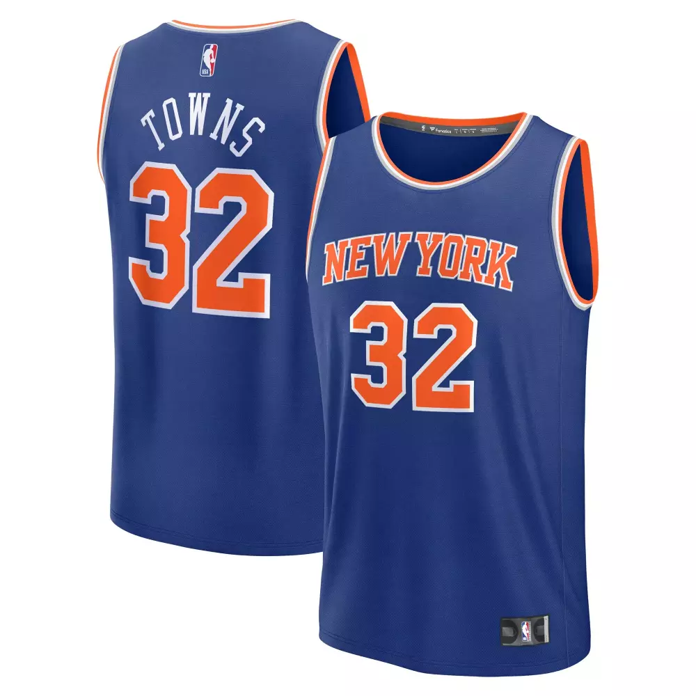 Carmelo Anthony 32 Jersey Blue New York Knicks Men NBA Orange White Replica Icon