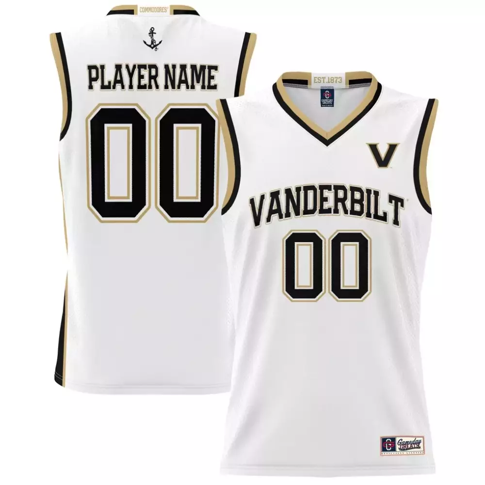 Vanderbilt Jersey White Black Gold Gameday Unisex