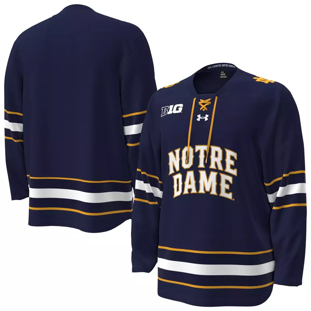 Fighting Irish Notre Dame Jersey Navy Big Men White Gold Alternate Replica