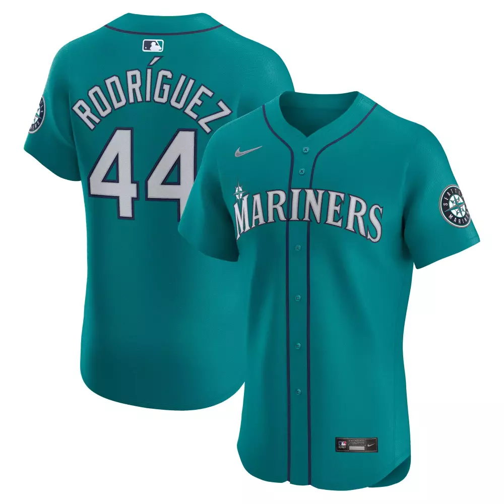 Julio Rodr 44 Mariners Jersey Teal Men Navy White Alternate Elite