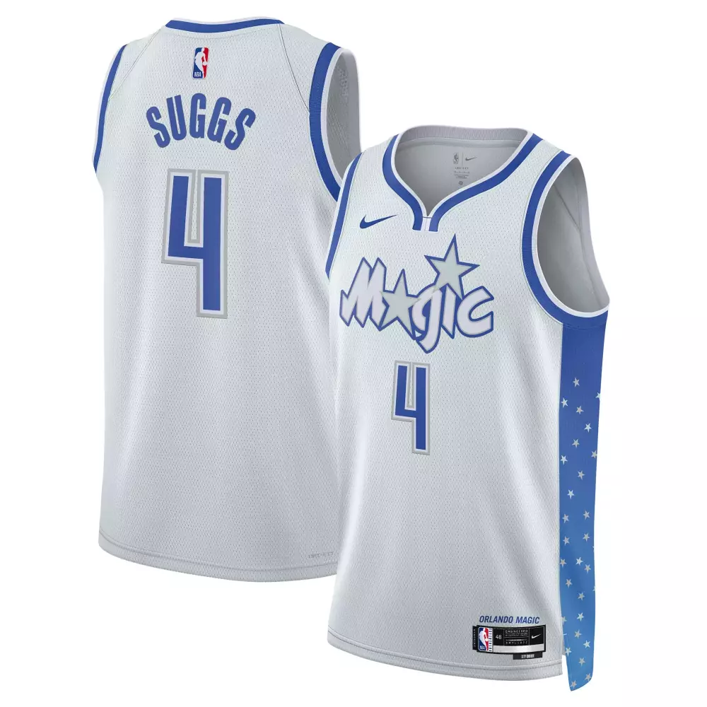 Jalen Suggs 4 Orlando Magic Jersey White Men Standard Blue Unisex Swingman