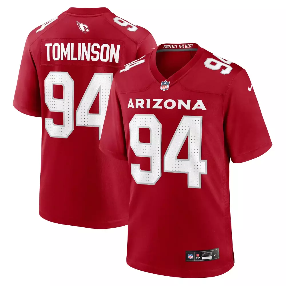Dalvin Tomlinson 94 Jersey Red Arizona Cardinals Men White Game