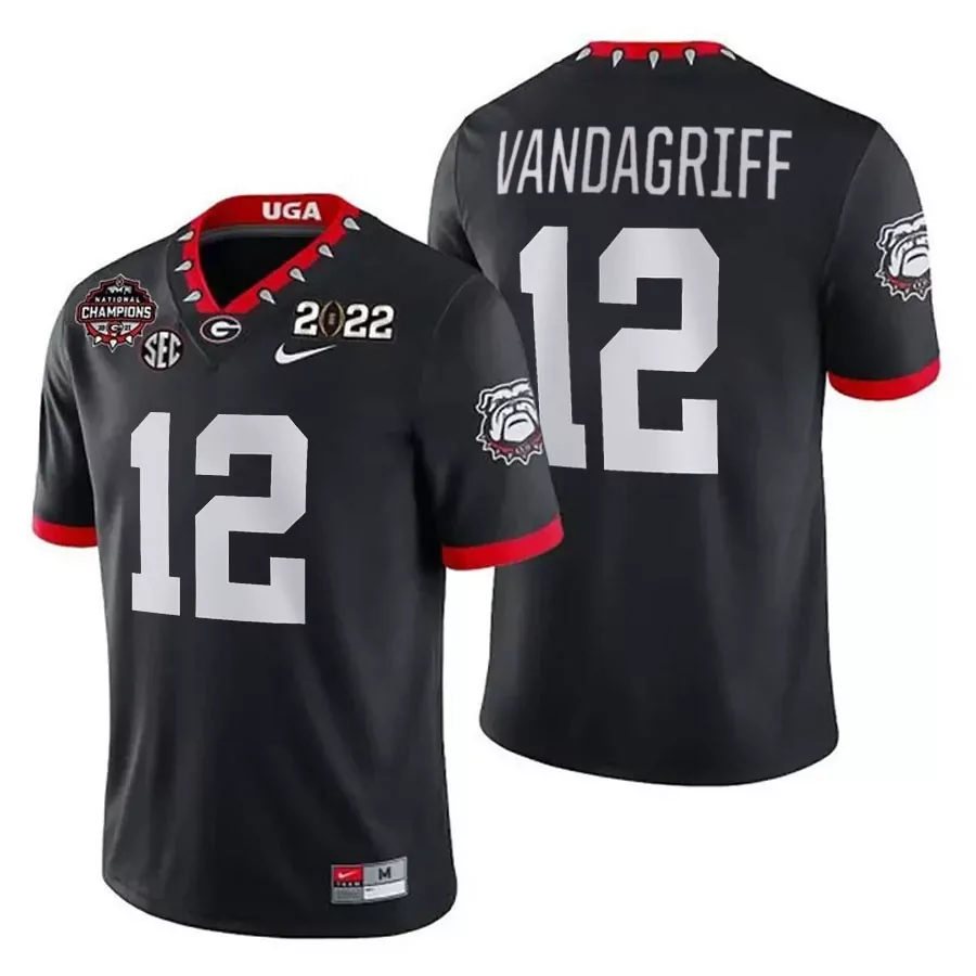 Brock Vandagriff 12 Jersey Black Georgia Bulldogs National Champions 2022 Men Red