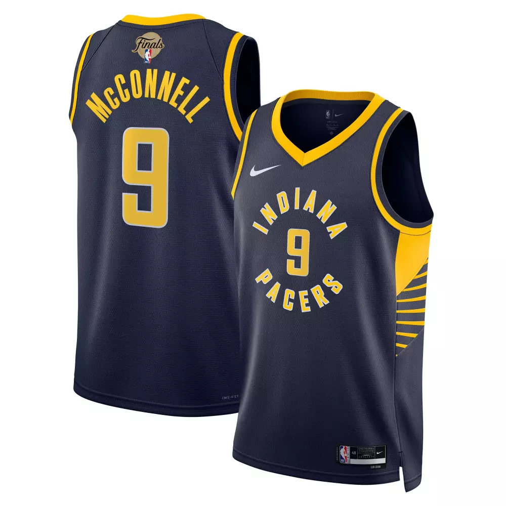 T.j. Mcconnell 9 Indiana Pacers Jersey Navy Finals Men Swingman Yellow Unisex Icon