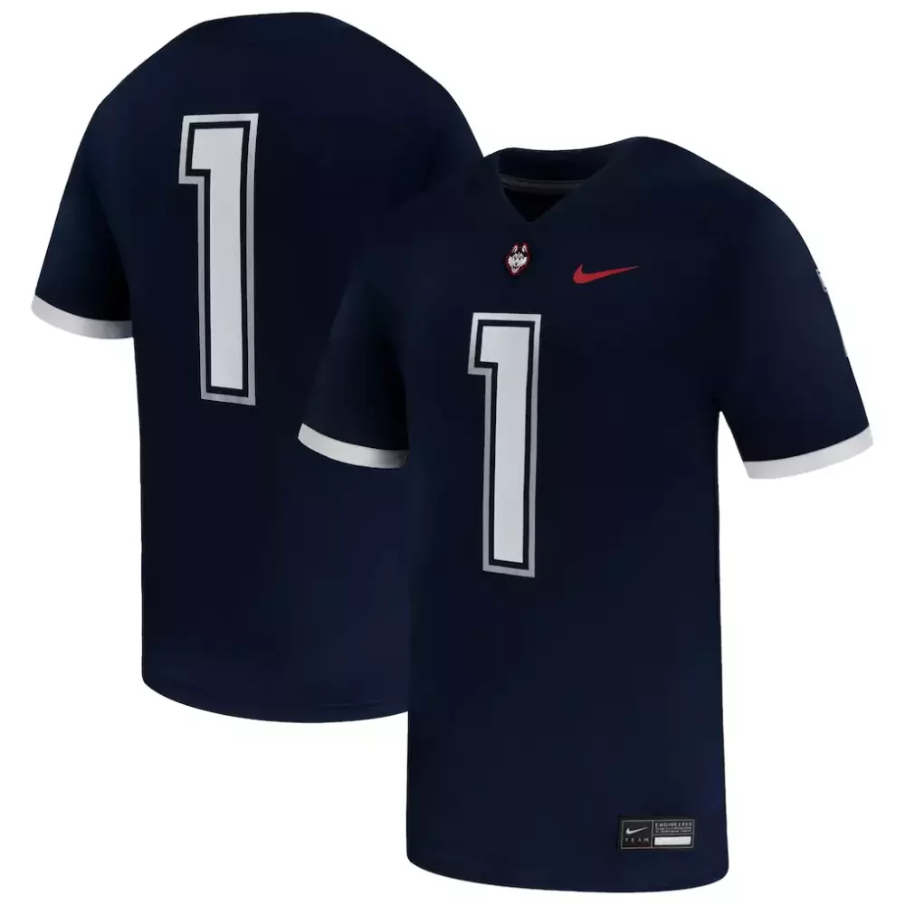 Uconn 1 Jersey Navy White Replica Game