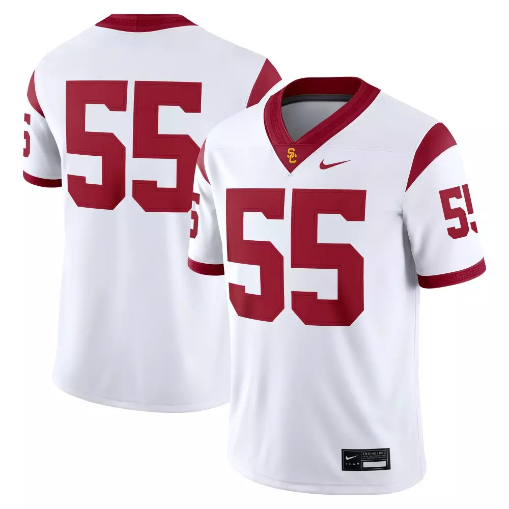 Trojans 55 Usc Jersey White Men Cardinal Limited Away Game