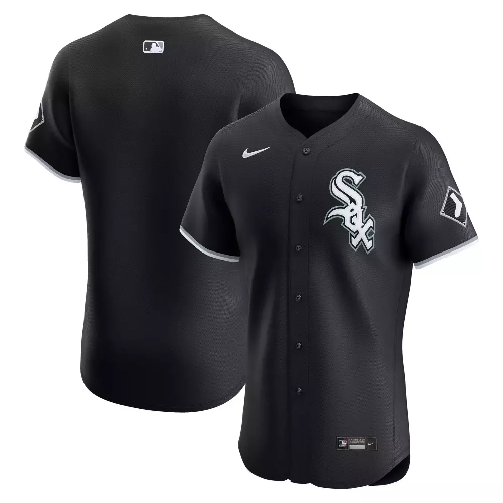White Sox Chicago Jersey Black Men Grey Alternate Elite
