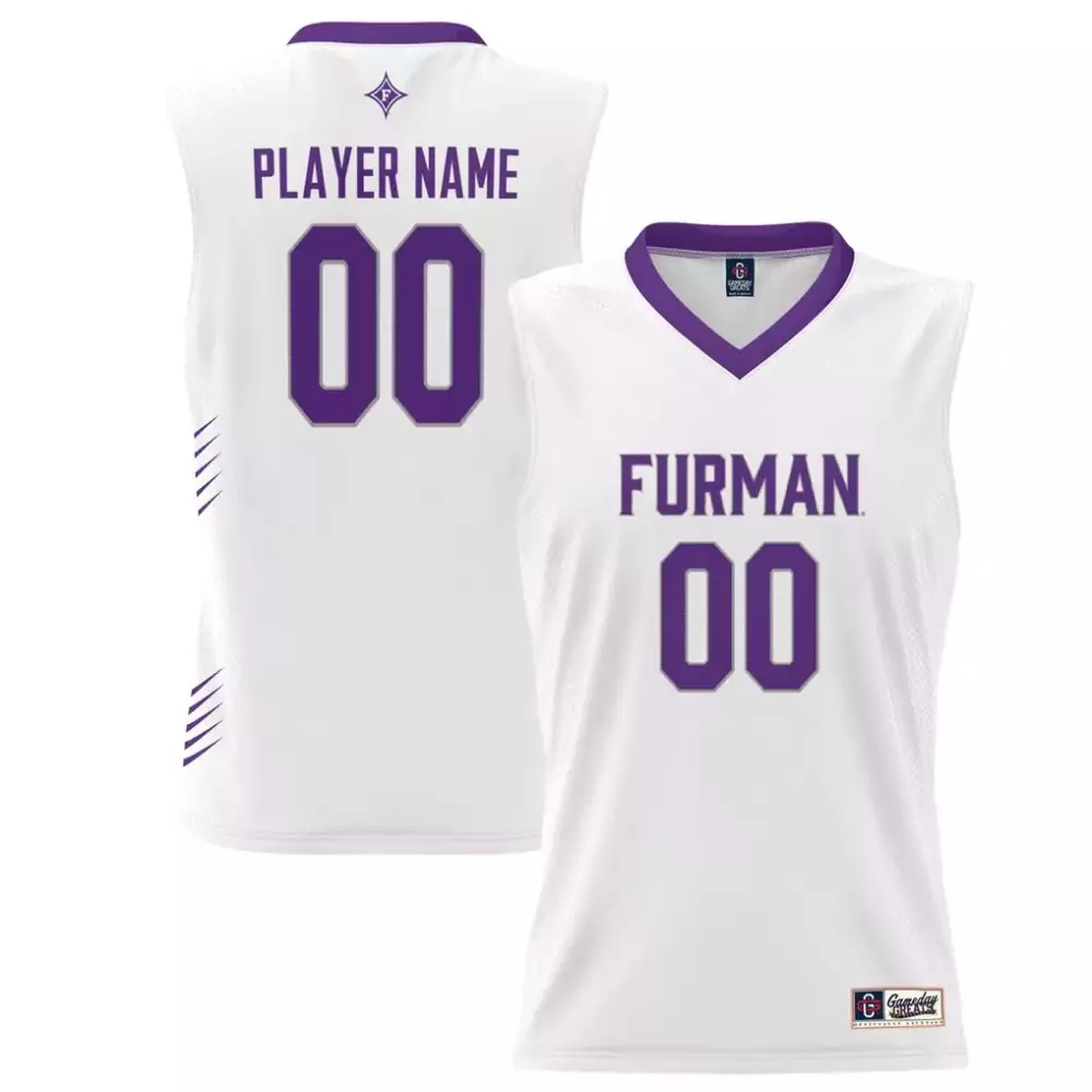 Furman Jersey White Sleeveless Purple Gameday Unisex