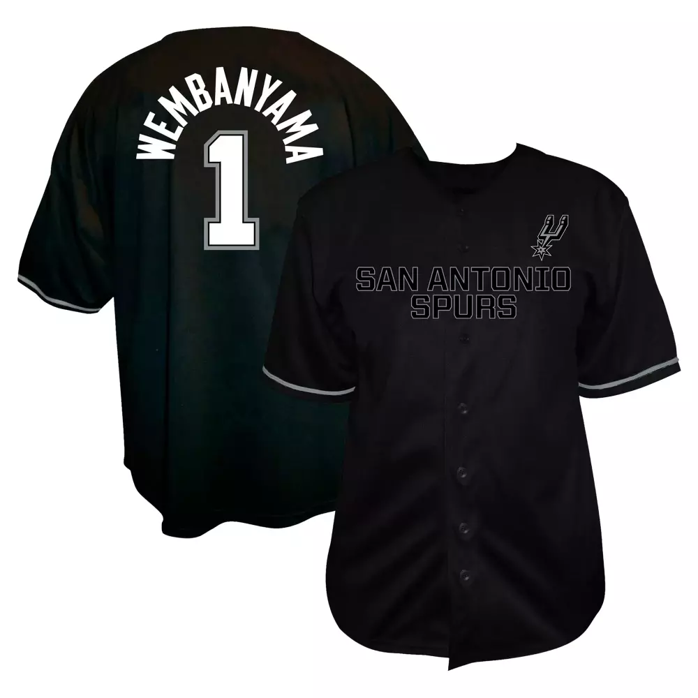 Victor Wembanyama 1 Jersey Black San Antonio Spurs Men White Silver
