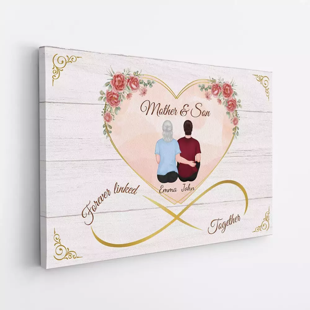 Emma John Jersey White Canvas Print Pink Gold
