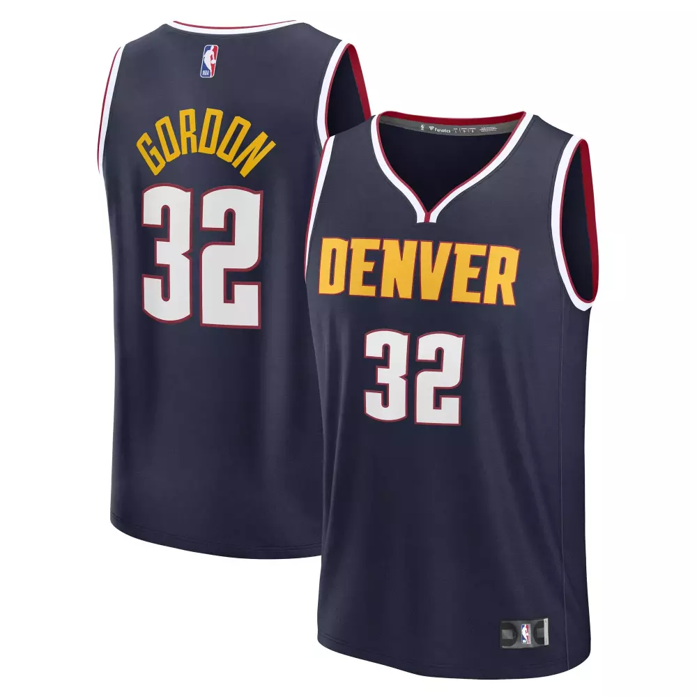 Aaron Gordon 32 Denver Nuggets Jersey Navy Blue Men Yellow White Red Replica Icon