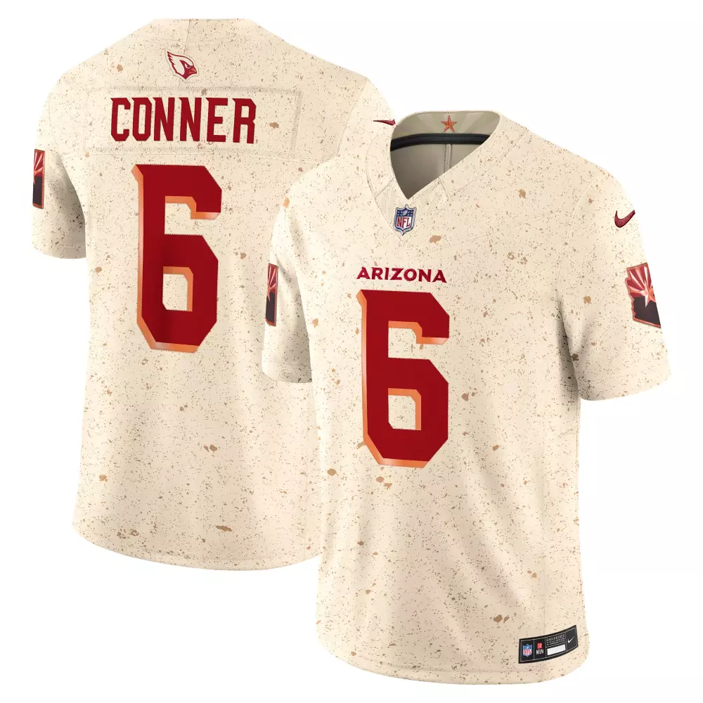 James Conner 6 Arizona Cardinals Jersey Cream Men Alternate Custom Design Red Dark