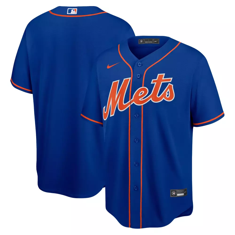 R. Mets New York Jersey Blue Men Orange Home Replica