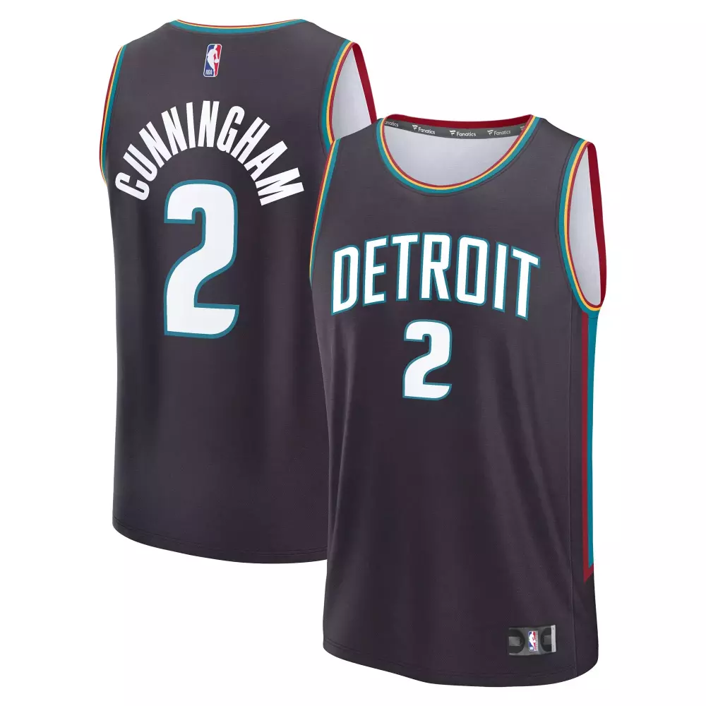 Cade Cunningham 2 Detroit Jersey Gray Men Alternate Teal Red Yellow