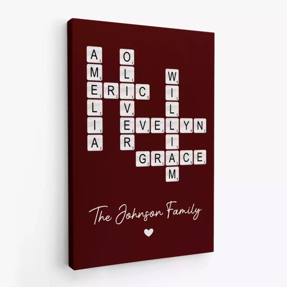 Personalised Family Jersey Maroon The Johnson Scrabble
