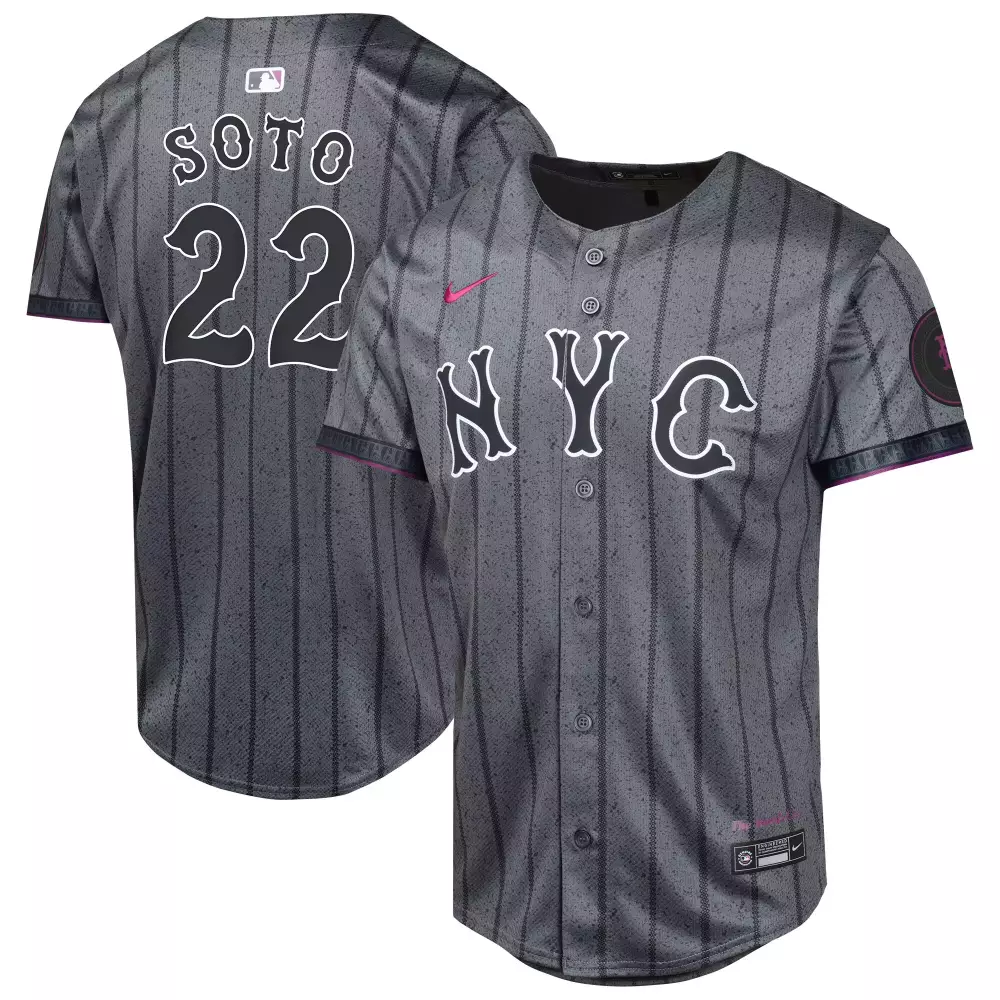 Soto Nyc 22 New York Yankees Jersey Gray City Connect Men Black White Pink All Stitched
